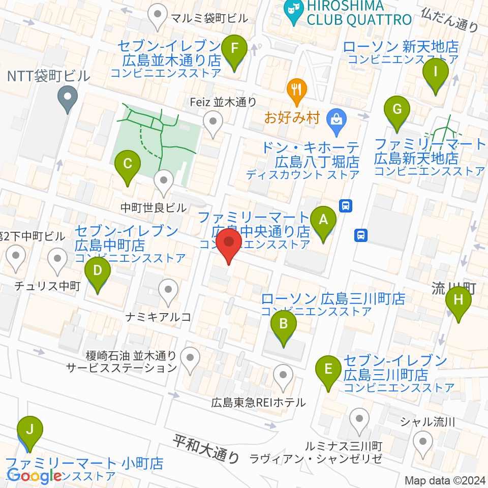 広島STUDIO25周辺のコンビニエンスストア一覧地図