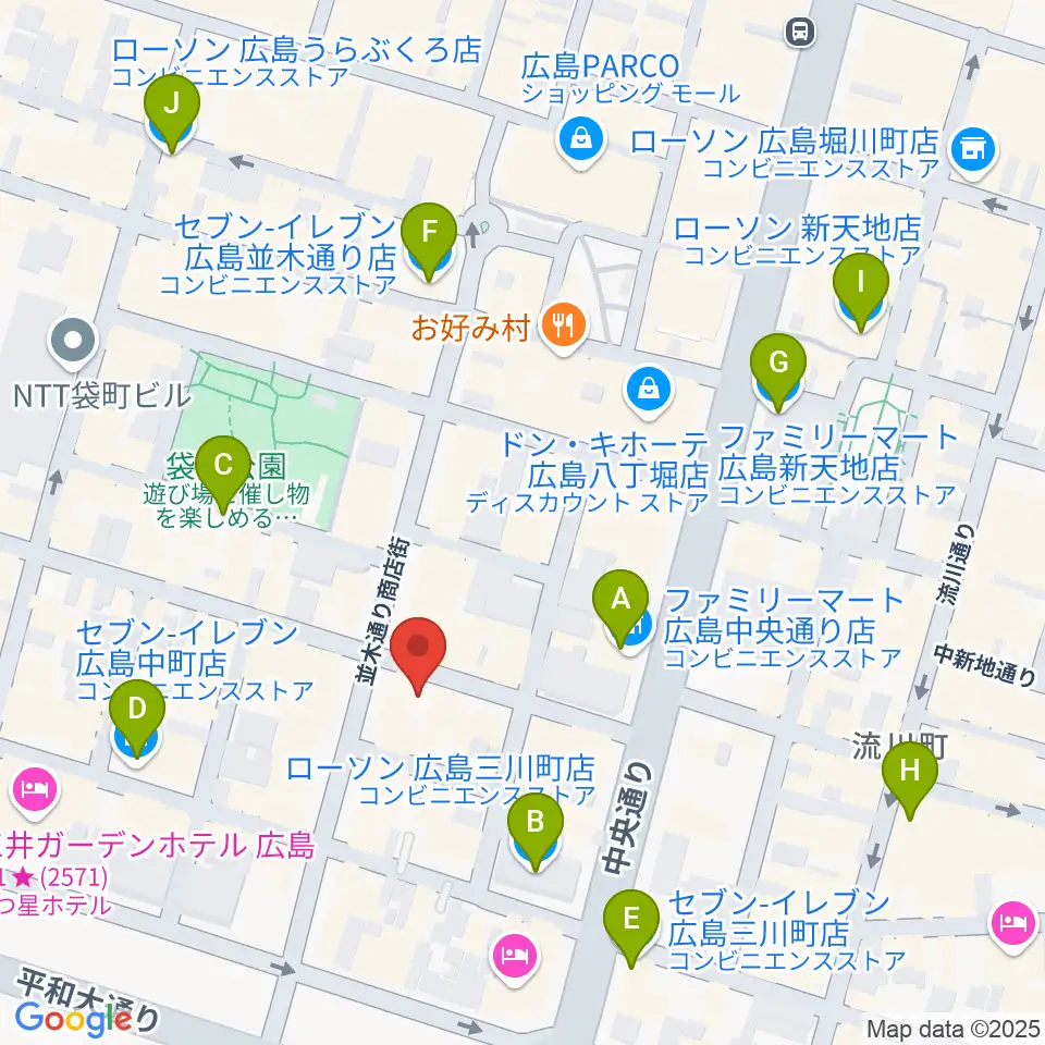 広島STUDIO25周辺のコンビニエンスストア一覧地図