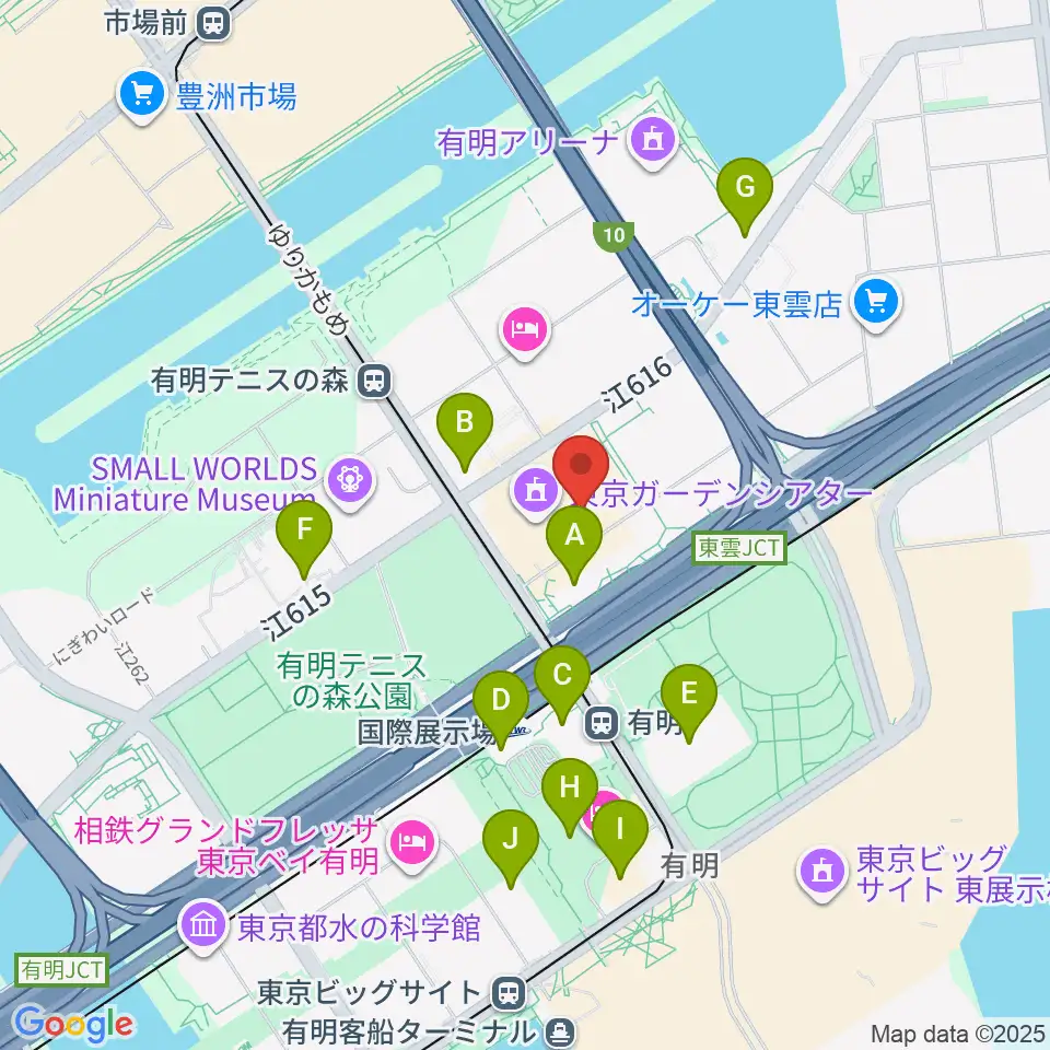 島村楽器 有明ガーデン店周辺のコンビニエンスストア一覧地図