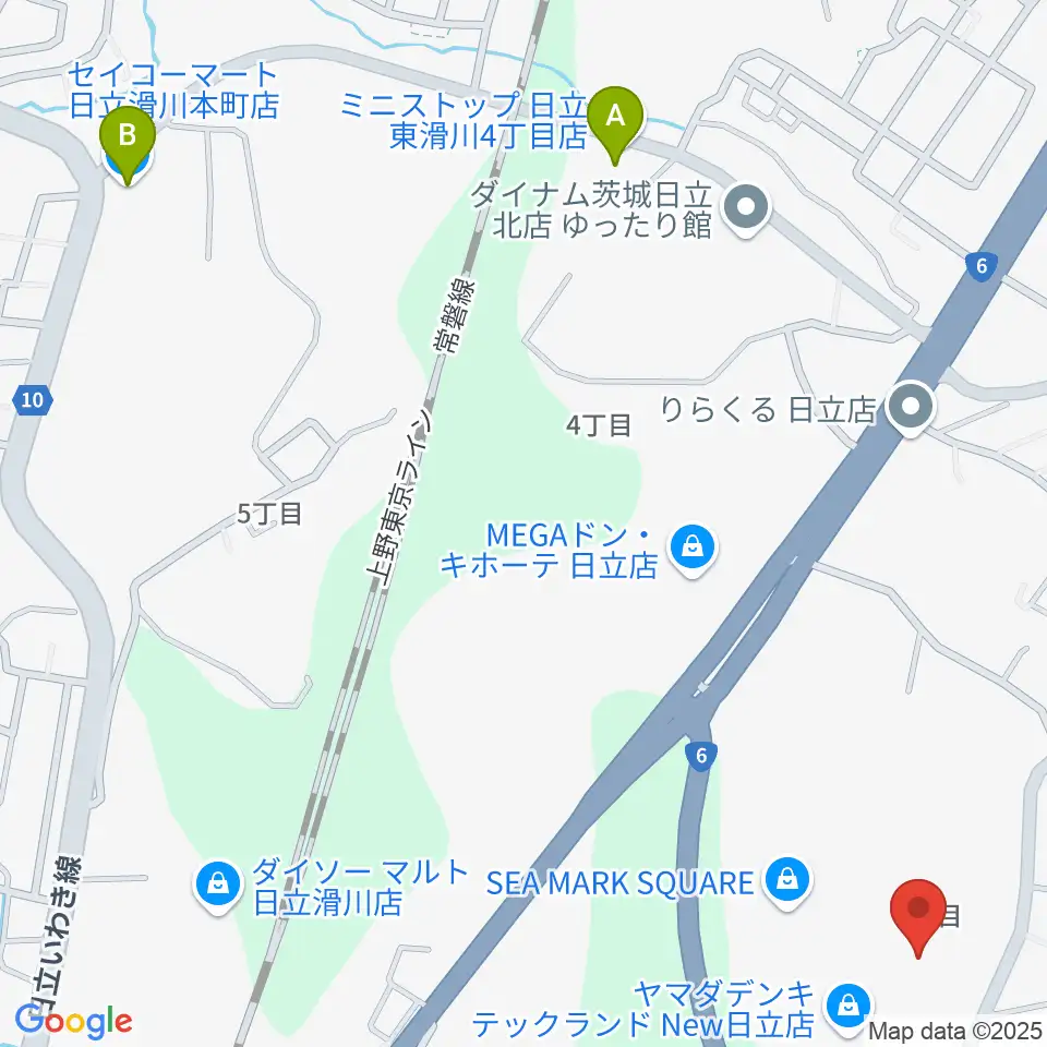 シネマサンライズ周辺のコンビニエンスストア一覧地図