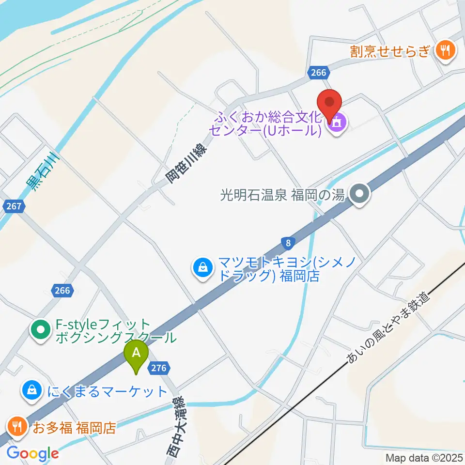 高岡市ふくおか総合文化センターＵホール周辺のコンビニエンスストア一覧地図