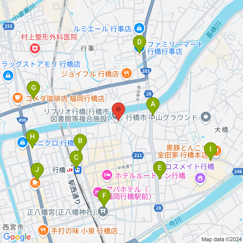 リブリオ行橋周辺のコンビニエンスストア一覧地図