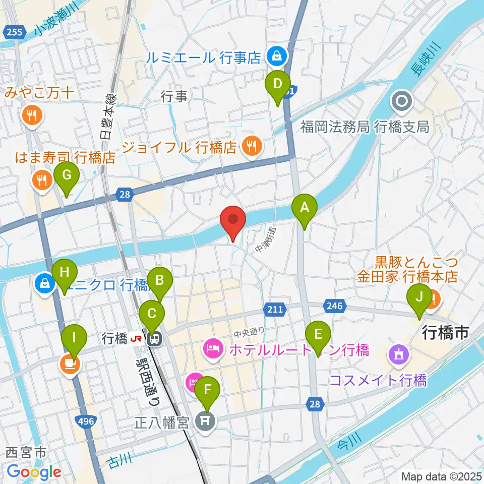 リブリオ行橋周辺のコンビニエンスストア一覧地図