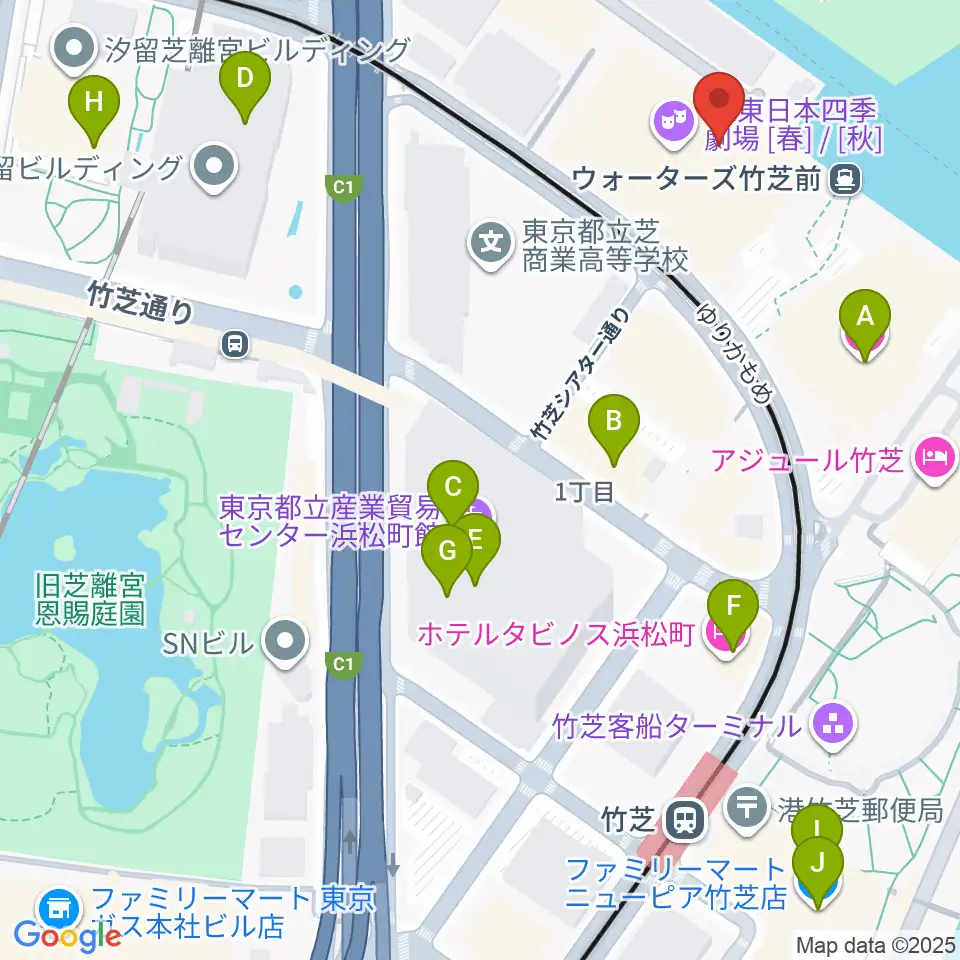JR東日本四季劇場［秋］周辺のコンビニエンスストア一覧地図