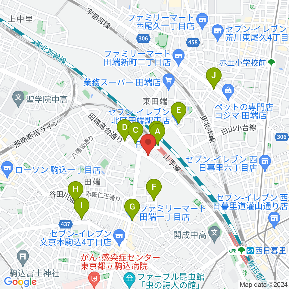 ギターリペア工房DNS周辺のコンビニエンスストア一覧地図