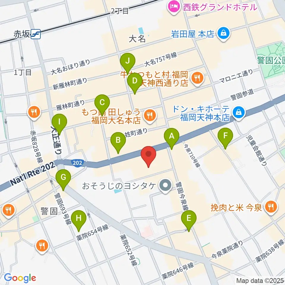 キノシネマ天神周辺のコンビニエンスストア一覧地図