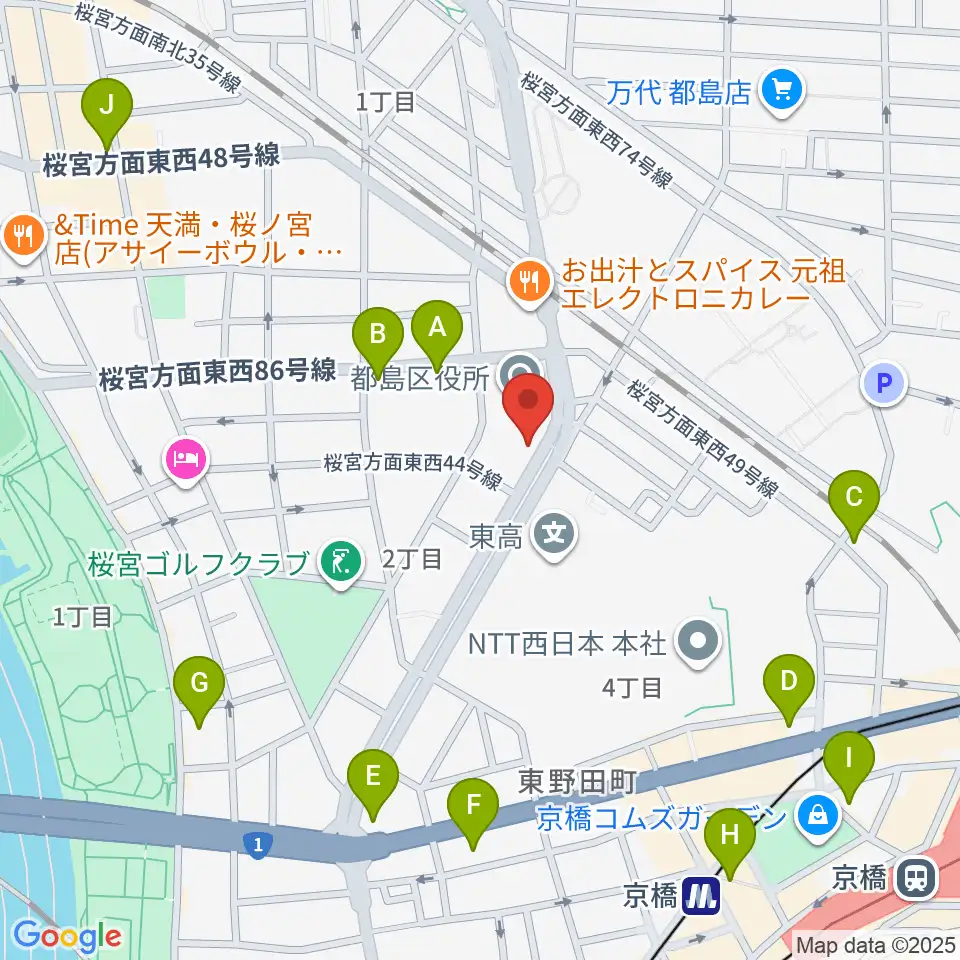 まるよし精肉店 都島区民センター周辺のコンビニエンスストア一覧地図