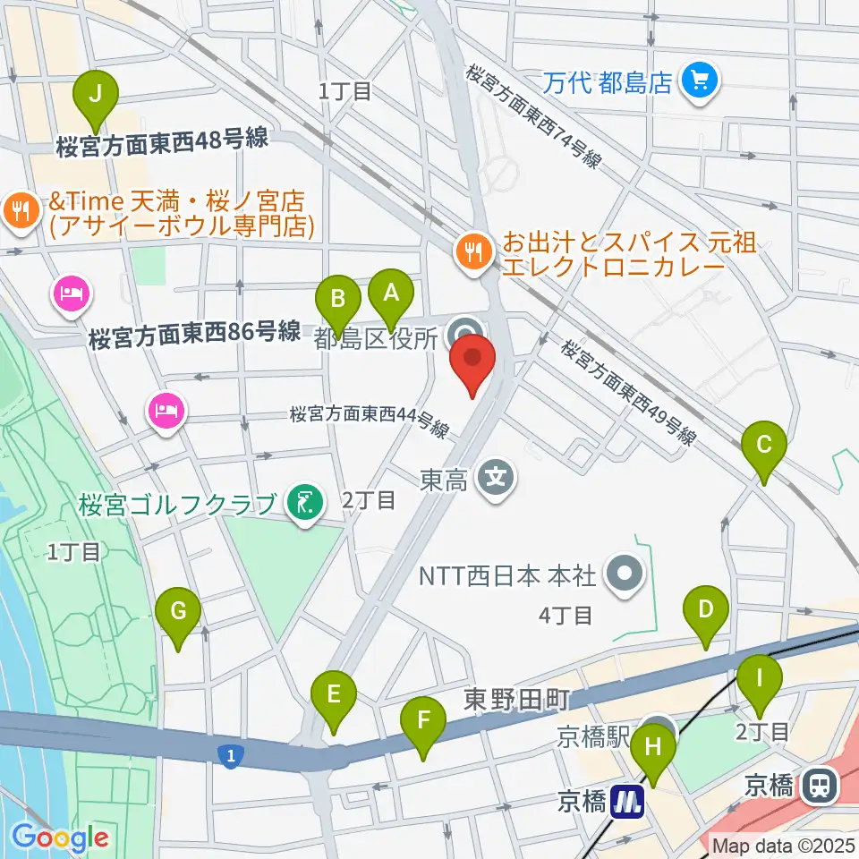 まるよし精肉店 都島区民センター周辺のコンビニエンスストア一覧地図