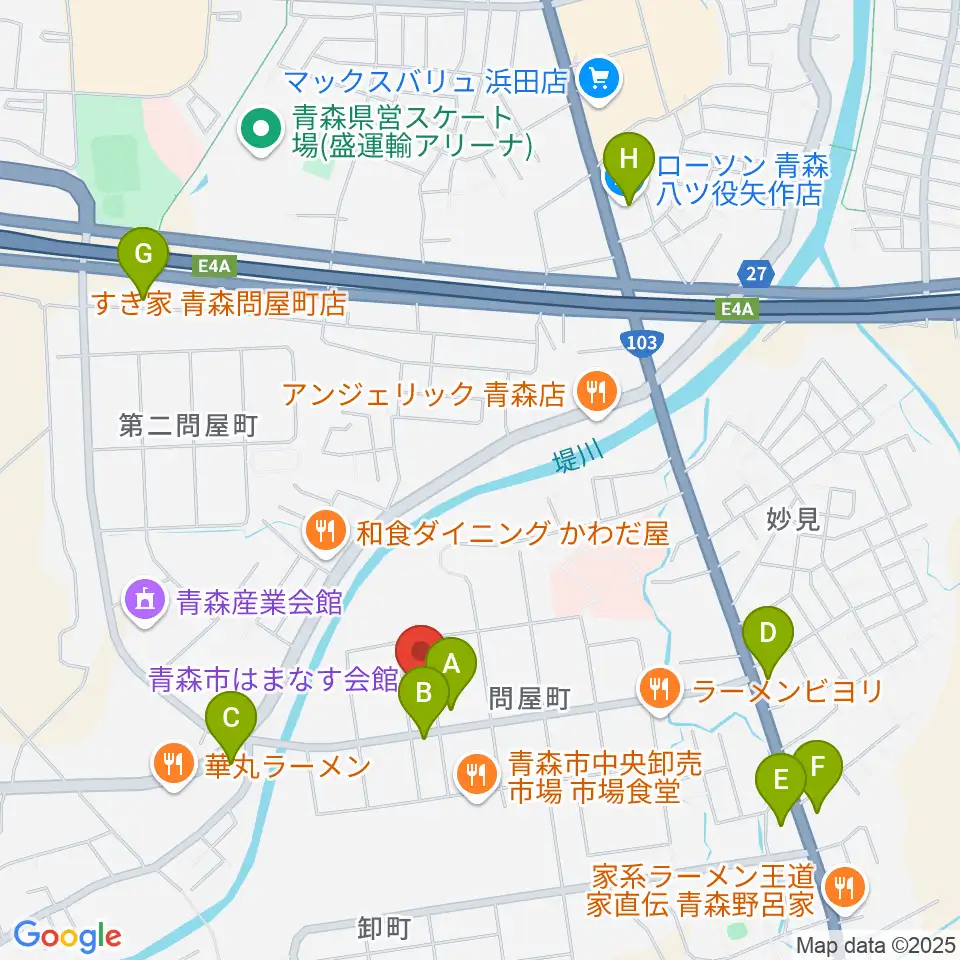 青森市はまなす会館周辺のコンビニエンスストア一覧地図