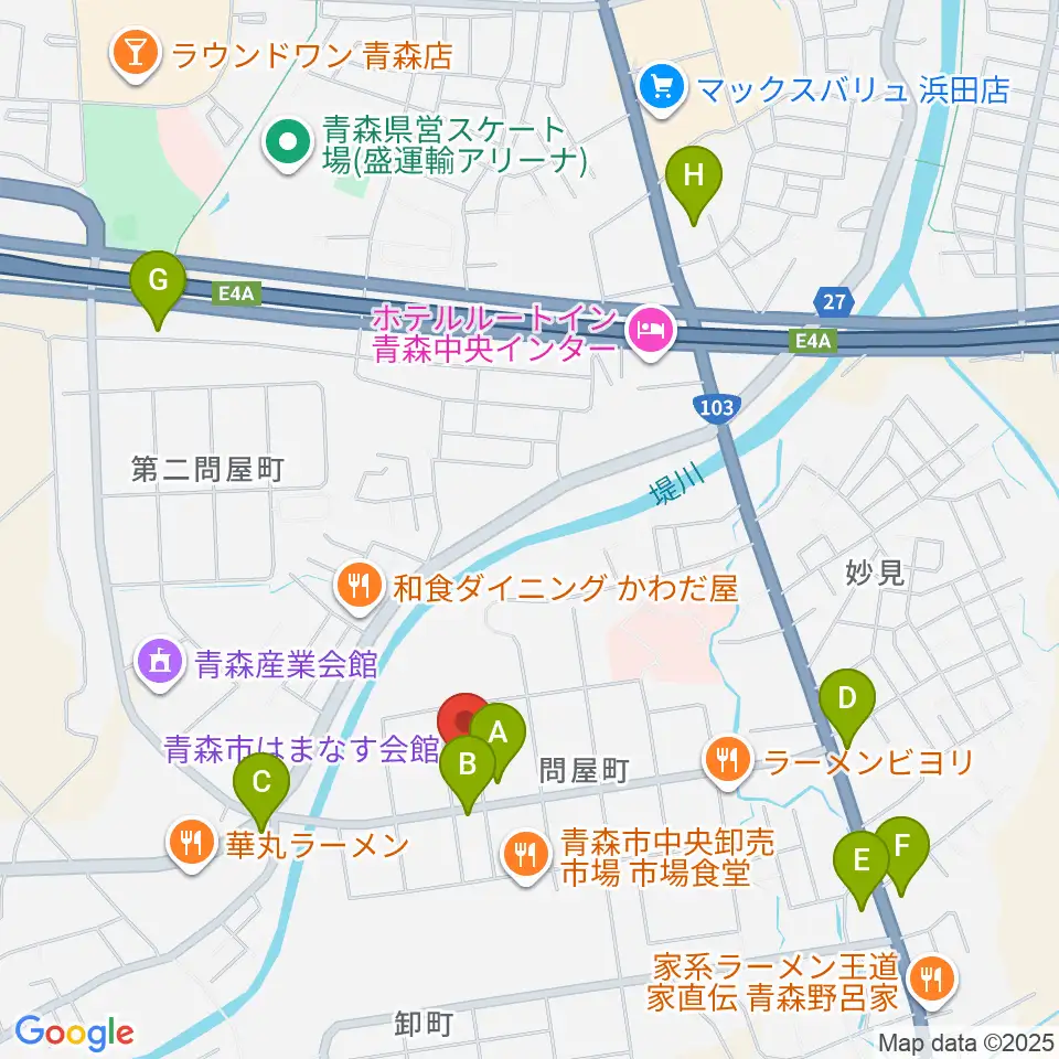 青森市はまなす会館周辺のコンビニエンスストア一覧地図