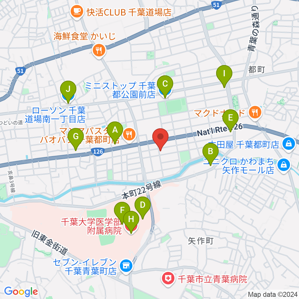 千葉2AWスクエア周辺のコンビニエンスストア一覧地図