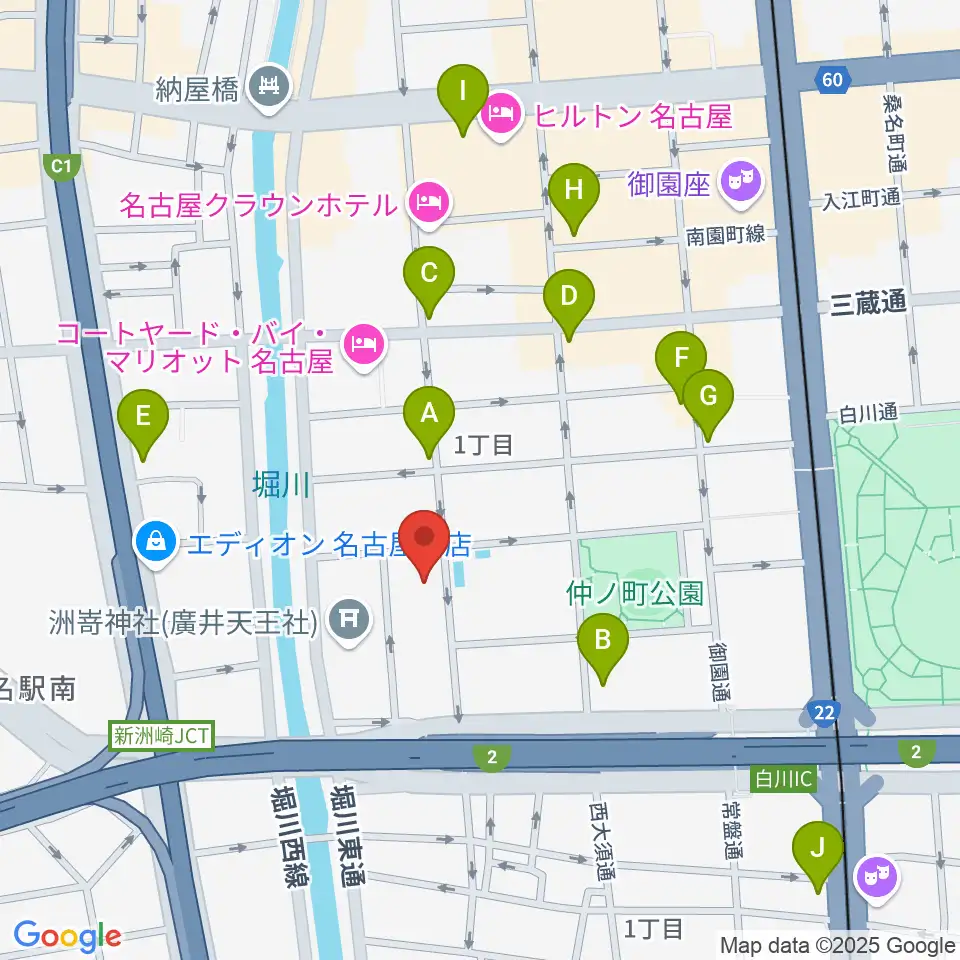 名古屋市中スポーツセンター周辺のコンビニエンスストア一覧地図