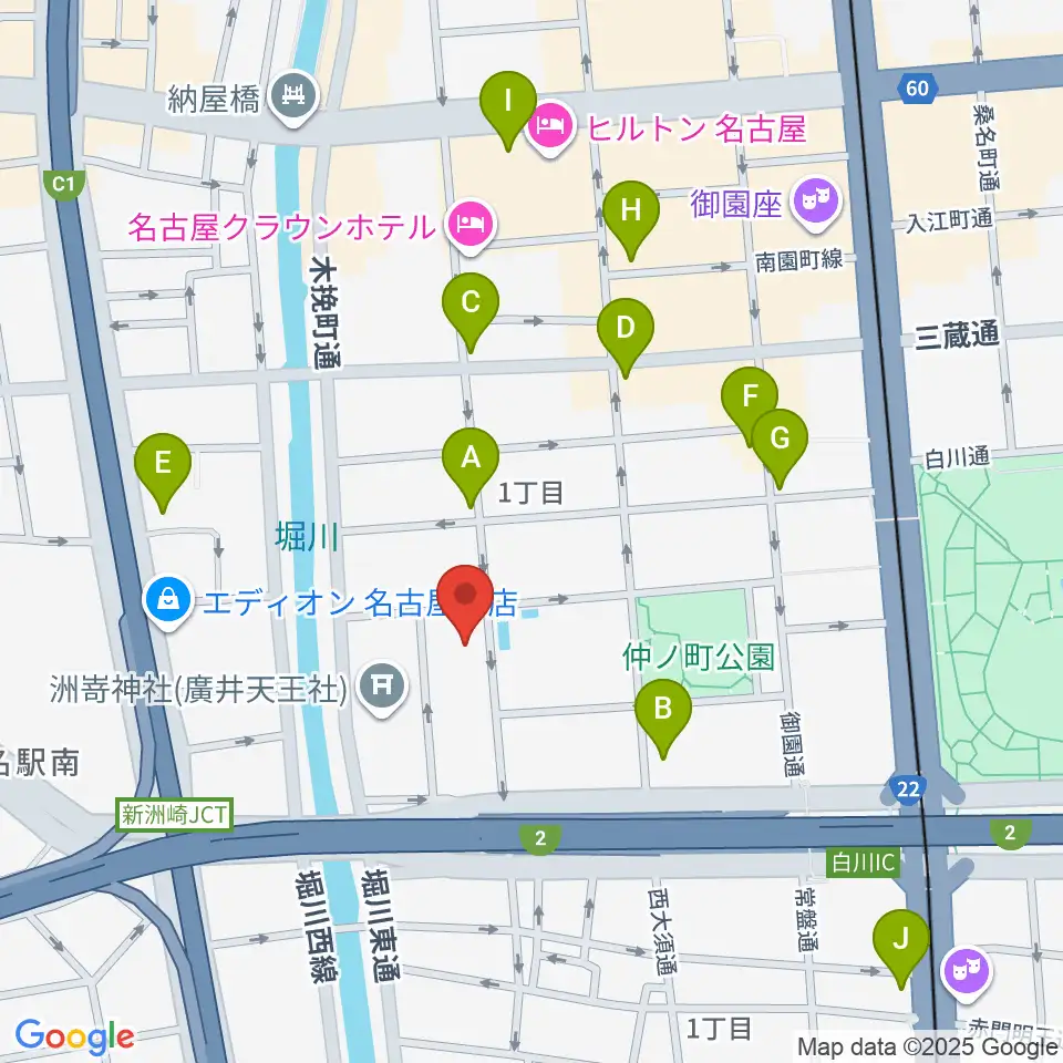 名古屋市中スポーツセンター周辺のコンビニエンスストア一覧地図