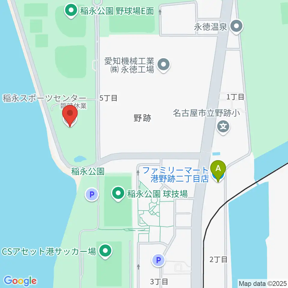 稲永スポーツセンター周辺のコンビニエンスストア一覧地図