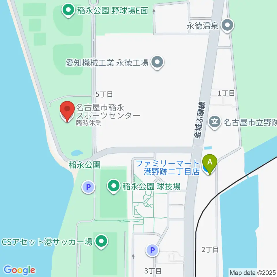 稲永スポーツセンター周辺のコンビニエンスストア一覧地図