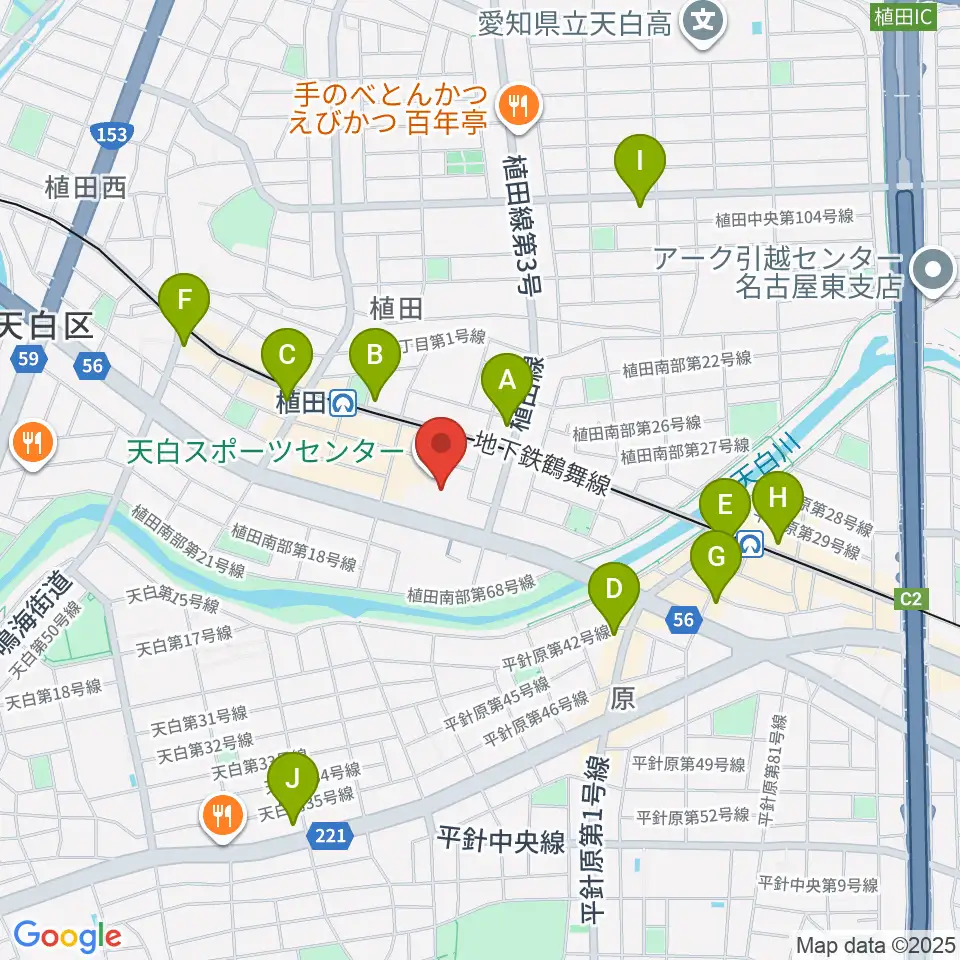 天白スポーツセンター周辺のコンビニエンスストア一覧地図