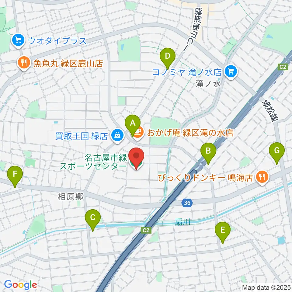 名古屋市緑スポーツセンター周辺のコンビニエンスストア一覧地図