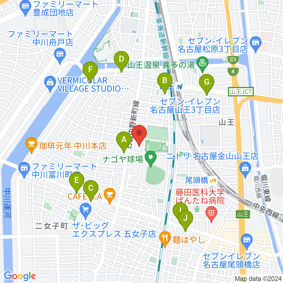 名古屋市露橋スポーツセンター周辺のコンビニエンスストア一覧地図