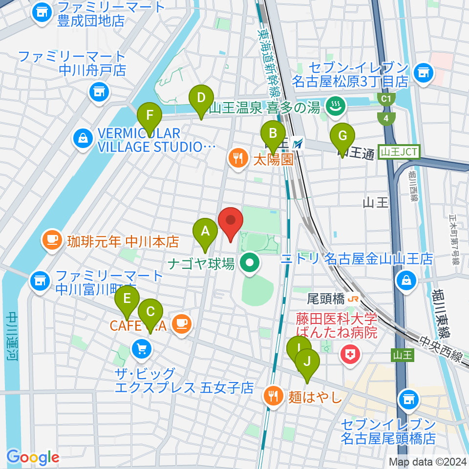 名古屋市露橋スポーツセンター周辺のコンビニエンスストア一覧地図