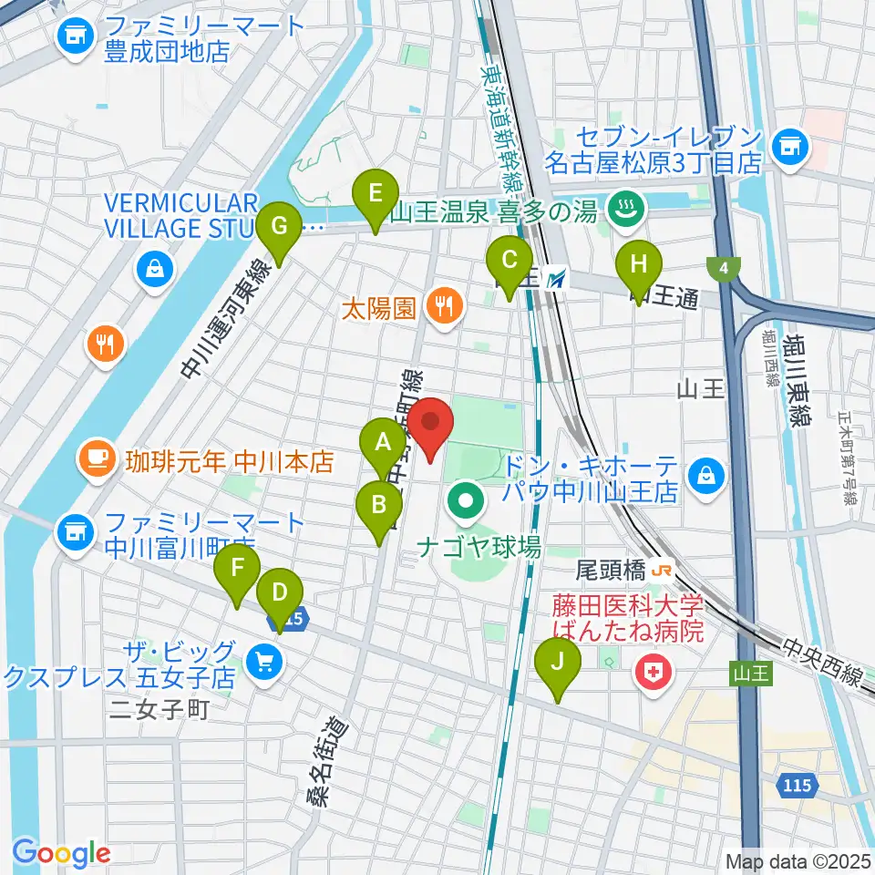名古屋市露橋スポーツセンター周辺のコンビニエンスストア一覧地図