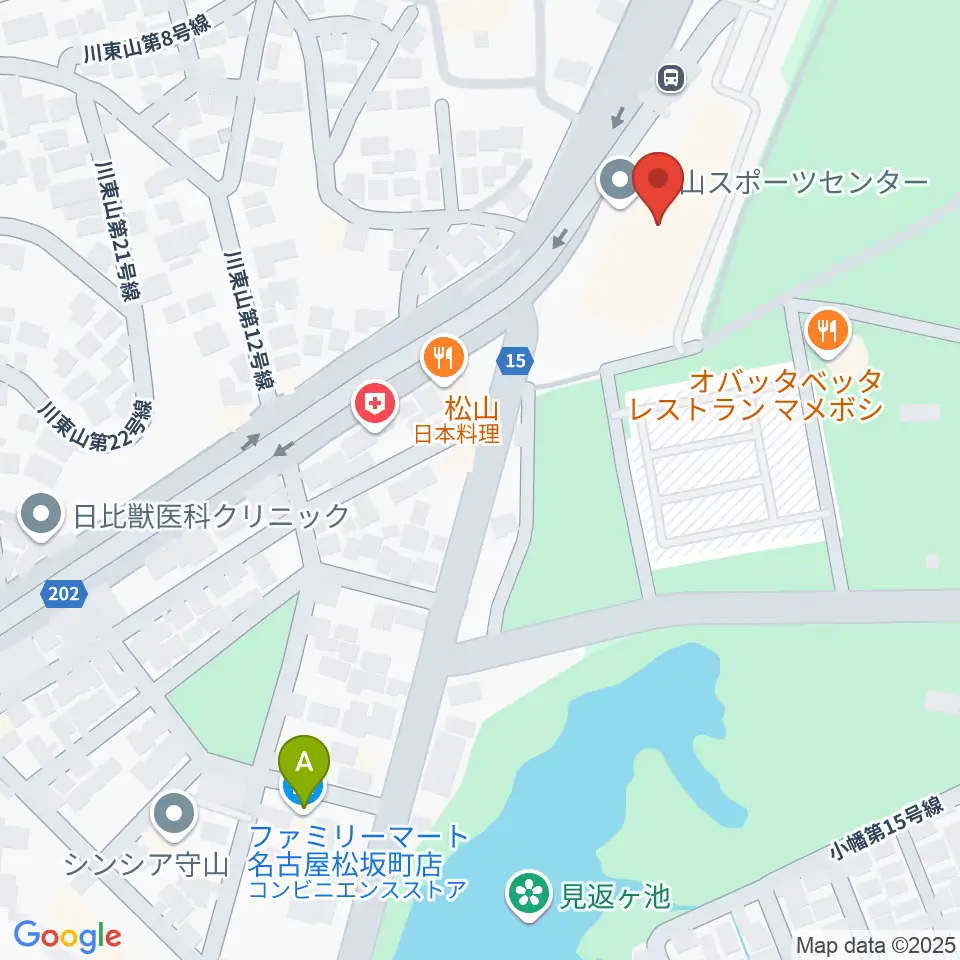守山スポーツセンター周辺のコンビニエンスストア一覧地図