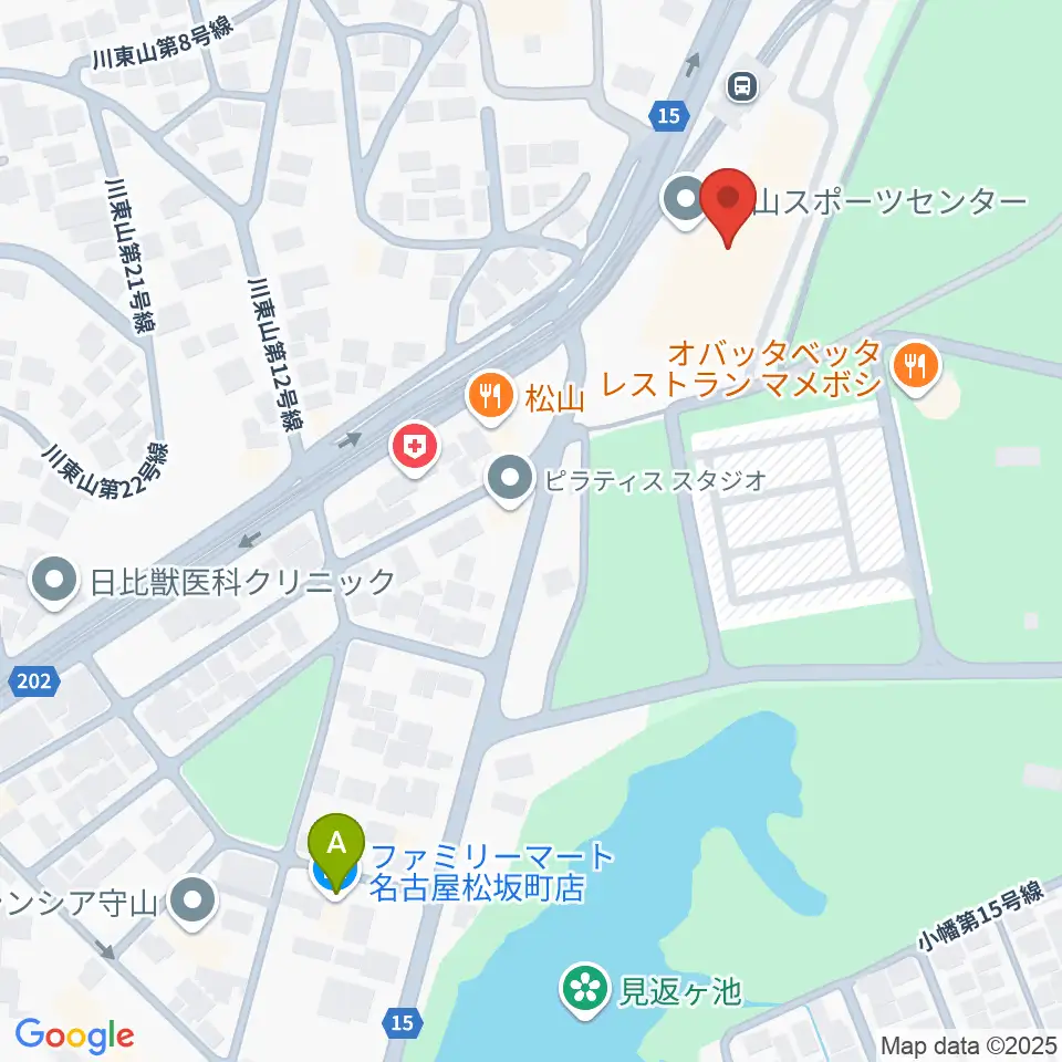 守山スポーツセンター周辺のコンビニエンスストア一覧地図