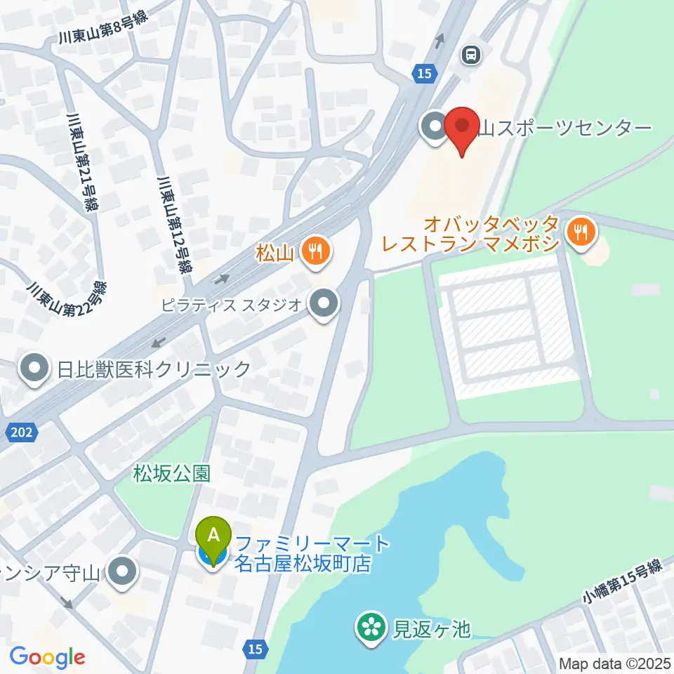 守山スポーツセンター周辺のコンビニエンスストア一覧地図