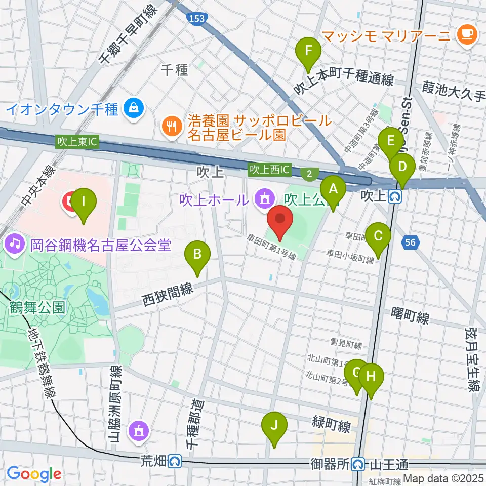 名古屋市昭和スポーツセンター周辺のコンビニエンスストア一覧地図