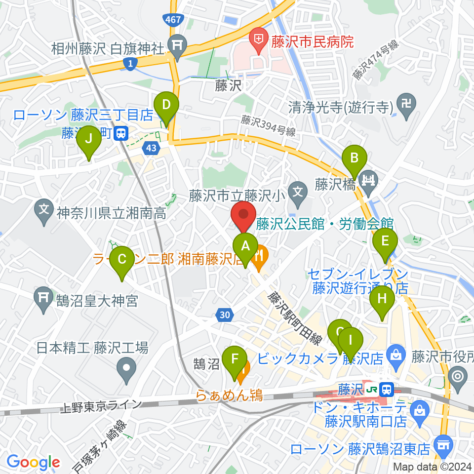 Fプレイス周辺のコンビニエンスストア一覧地図