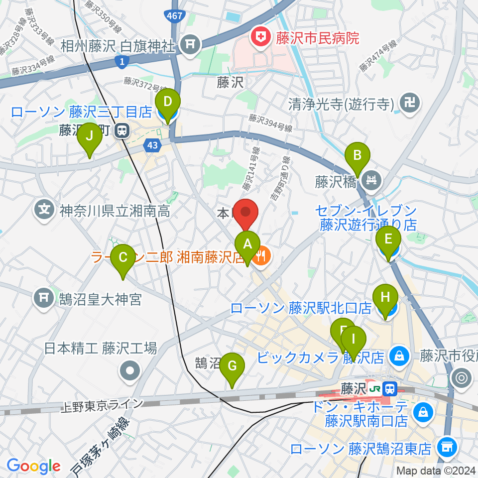 Fプレイス周辺のコンビニエンスストア一覧地図