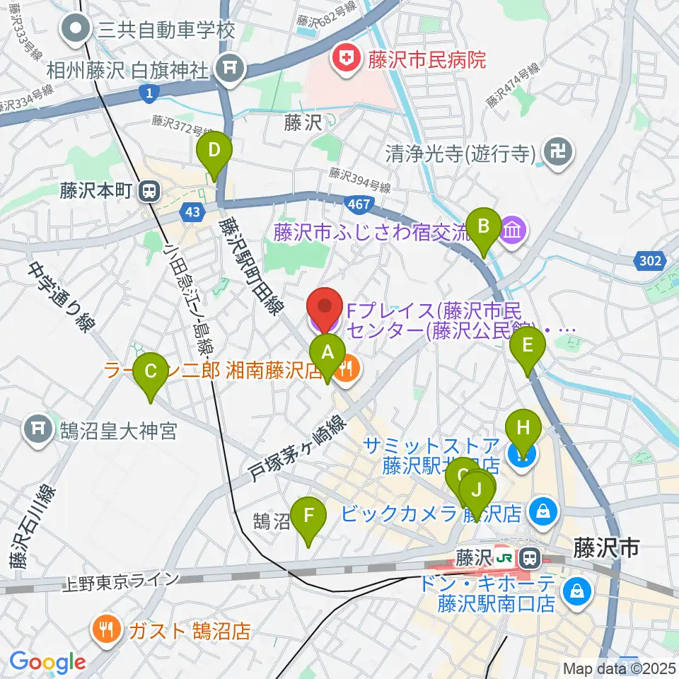 Fプレイス周辺のコンビニエンスストア一覧地図