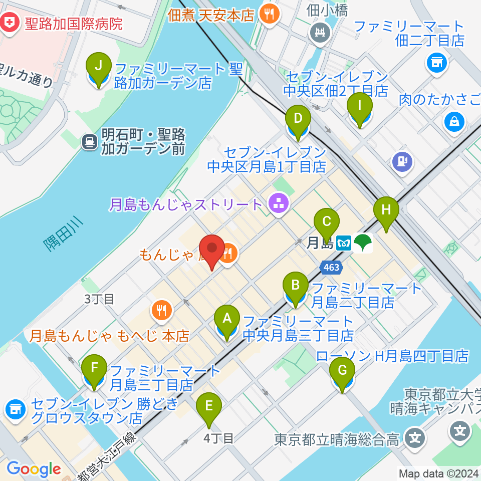 スタジオワンダーウォール周辺のコンビニエンスストア一覧地図