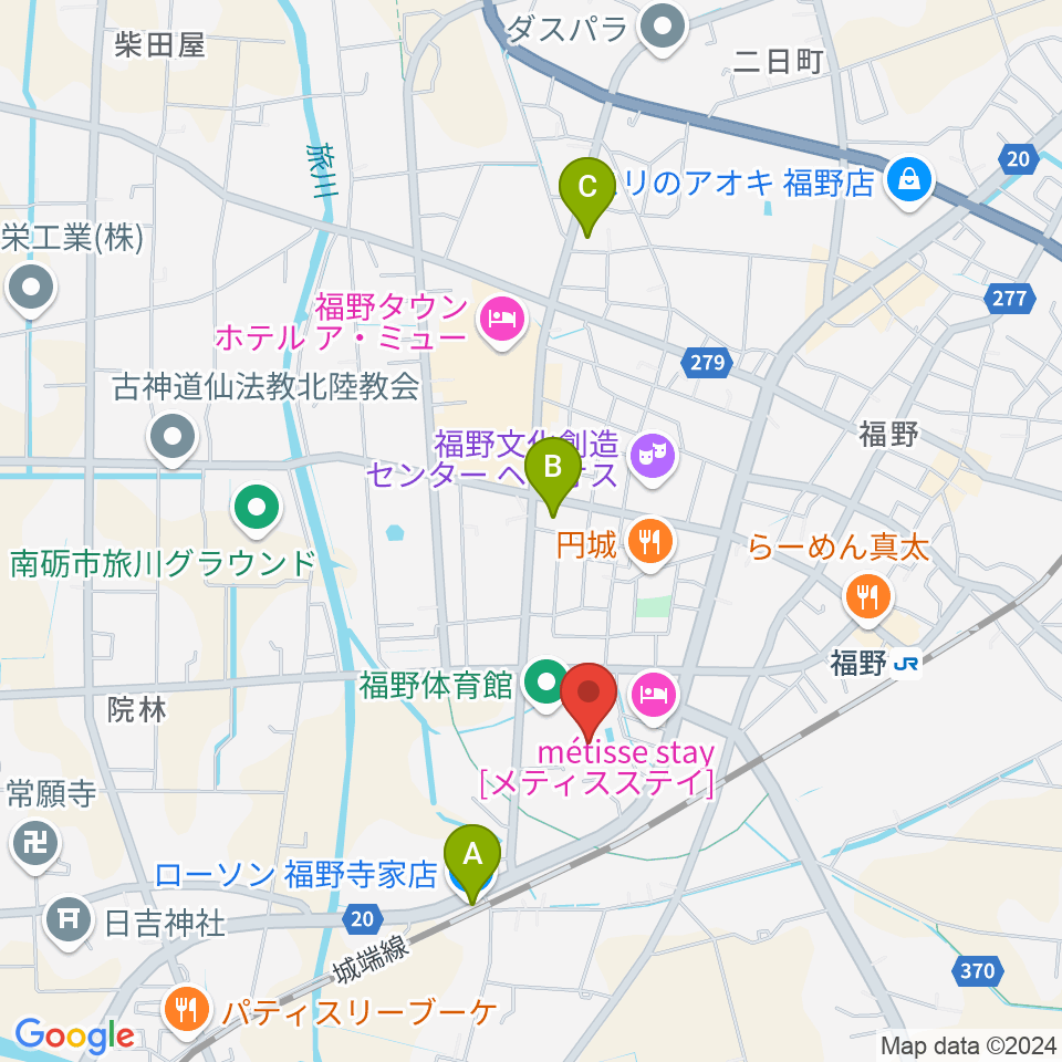 南砺市福野B&G海洋センター周辺のコンビニエンスストア一覧地図