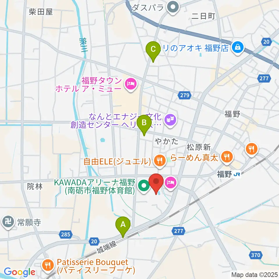 南砺市福野B&G海洋センター周辺のコンビニエンスストア一覧地図