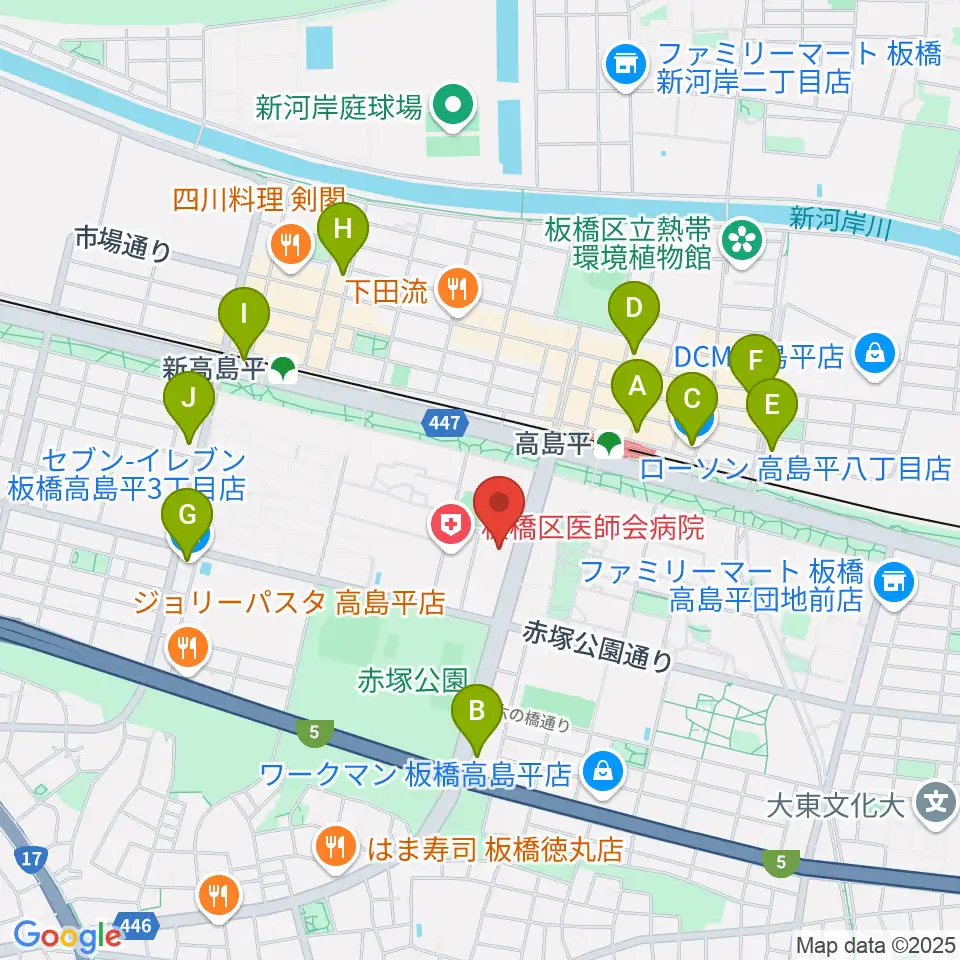 高島平区民館ホール周辺のコンビニエンスストア一覧地図