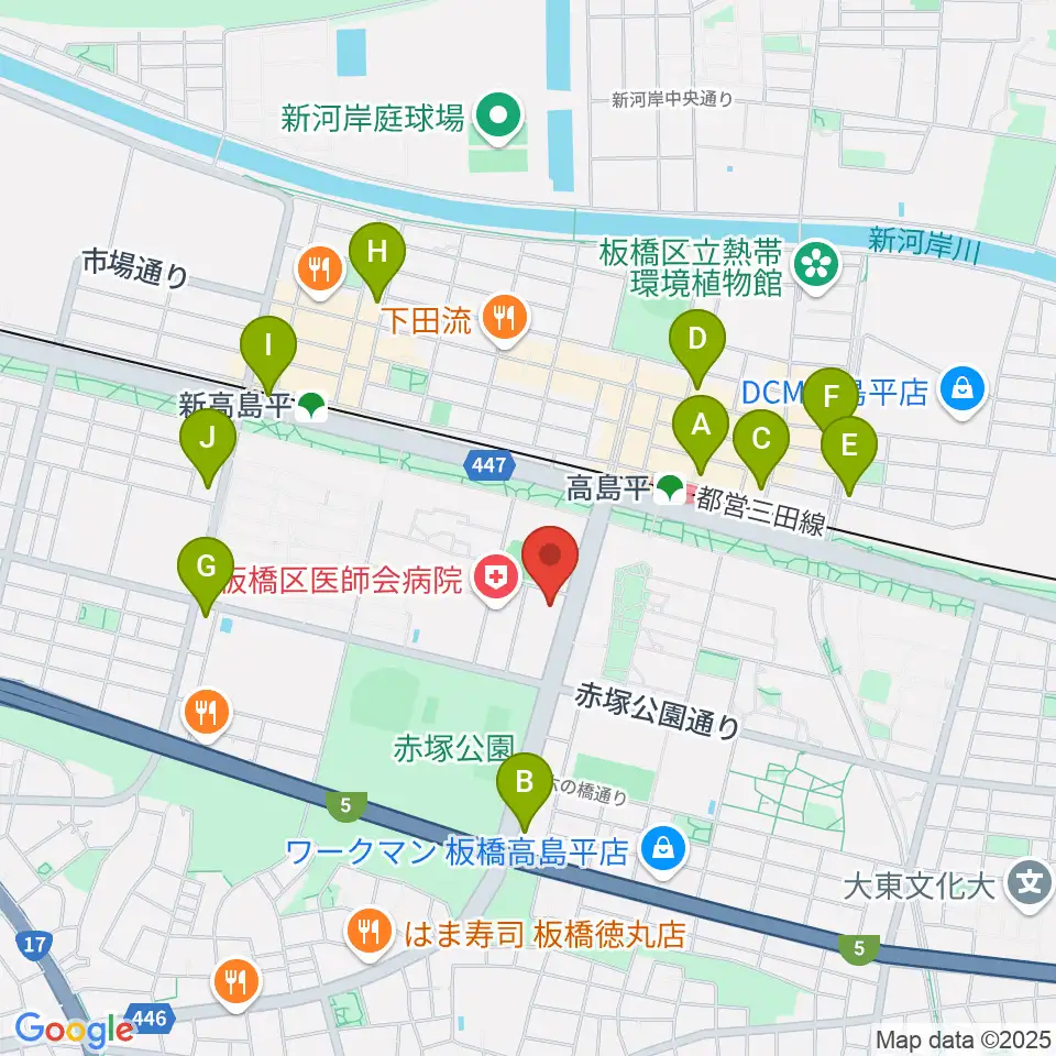 高島平区民館周辺のコンビニエンスストア一覧地図