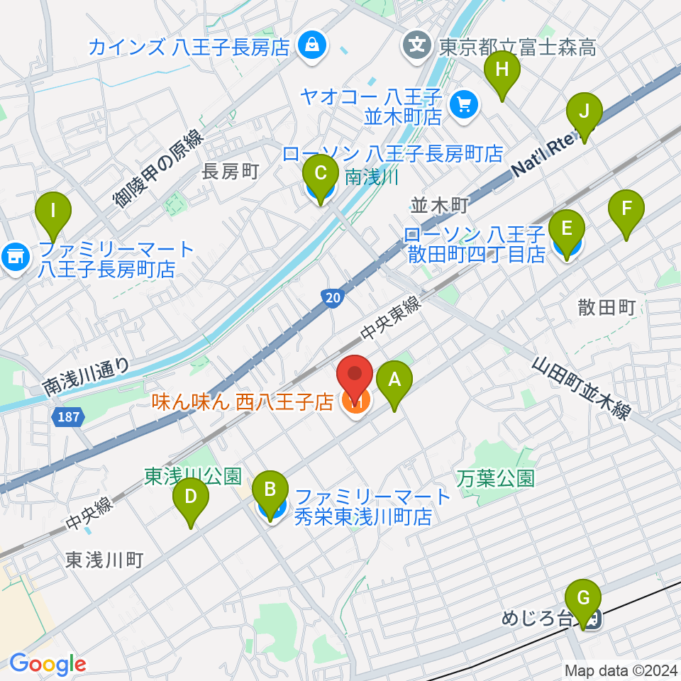 ムジカカンタービレ周辺のコンビニエンスストア一覧地図