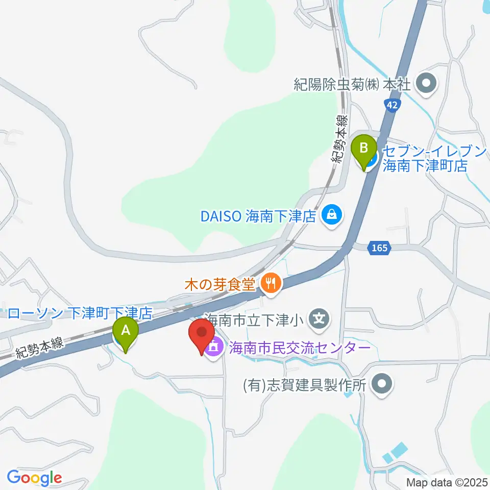 海南市民交流センター周辺のコンビニエンスストア一覧地図