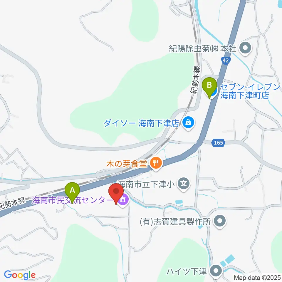 海南市民交流センター周辺のコンビニエンスストア一覧地図