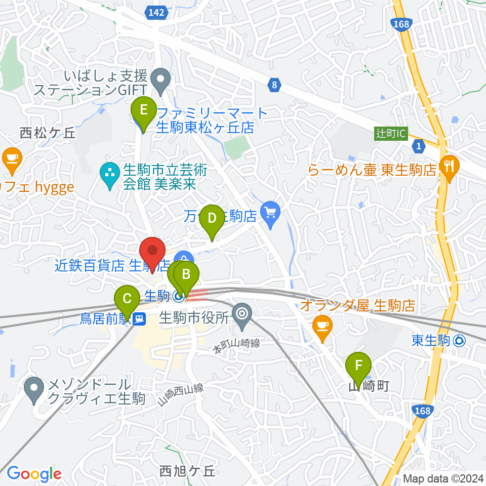 たけまるホール周辺のコンビニエンスストア一覧地図