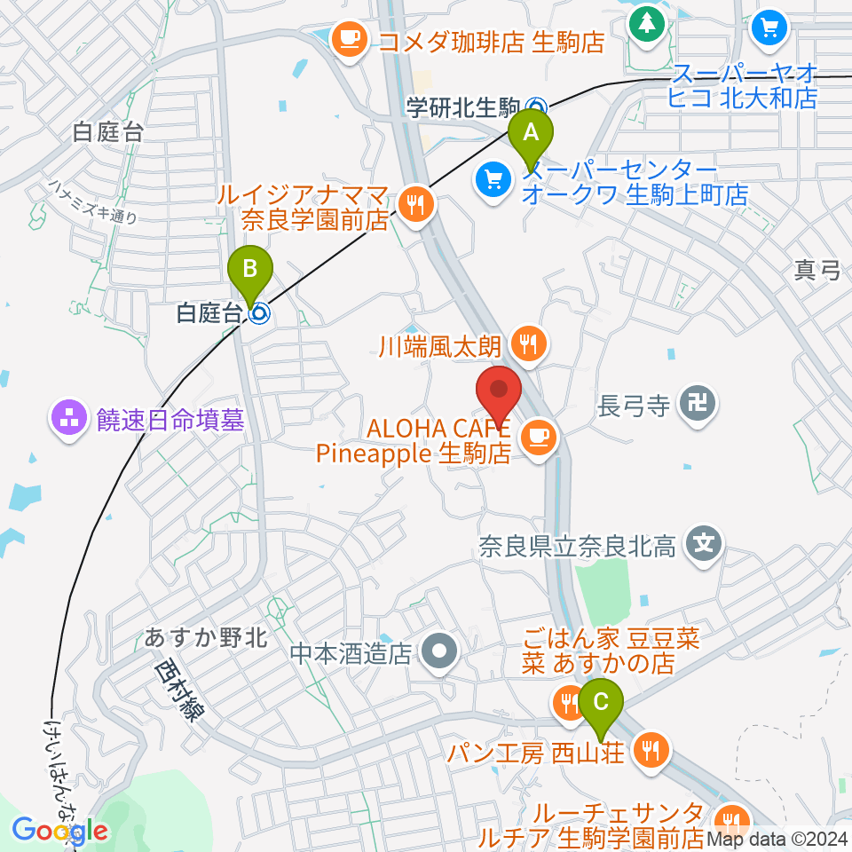 北コミュニティセンター ISTAはばたき周辺のコンビニエンスストア一覧地図