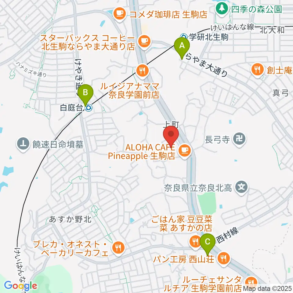 北コミュニティセンター ISTAはばたき周辺のコンビニエンスストア一覧地図