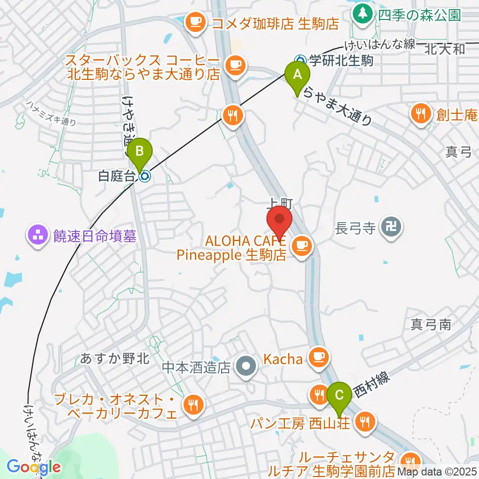 北コミュニティセンター ISTAはばたき周辺のコンビニエンスストア一覧地図