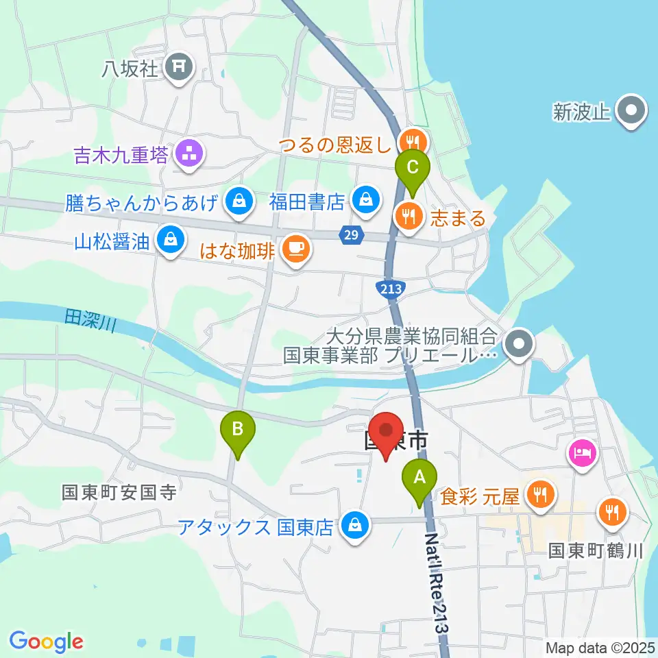 アストくにさき周辺のコンビニエンスストア一覧地図