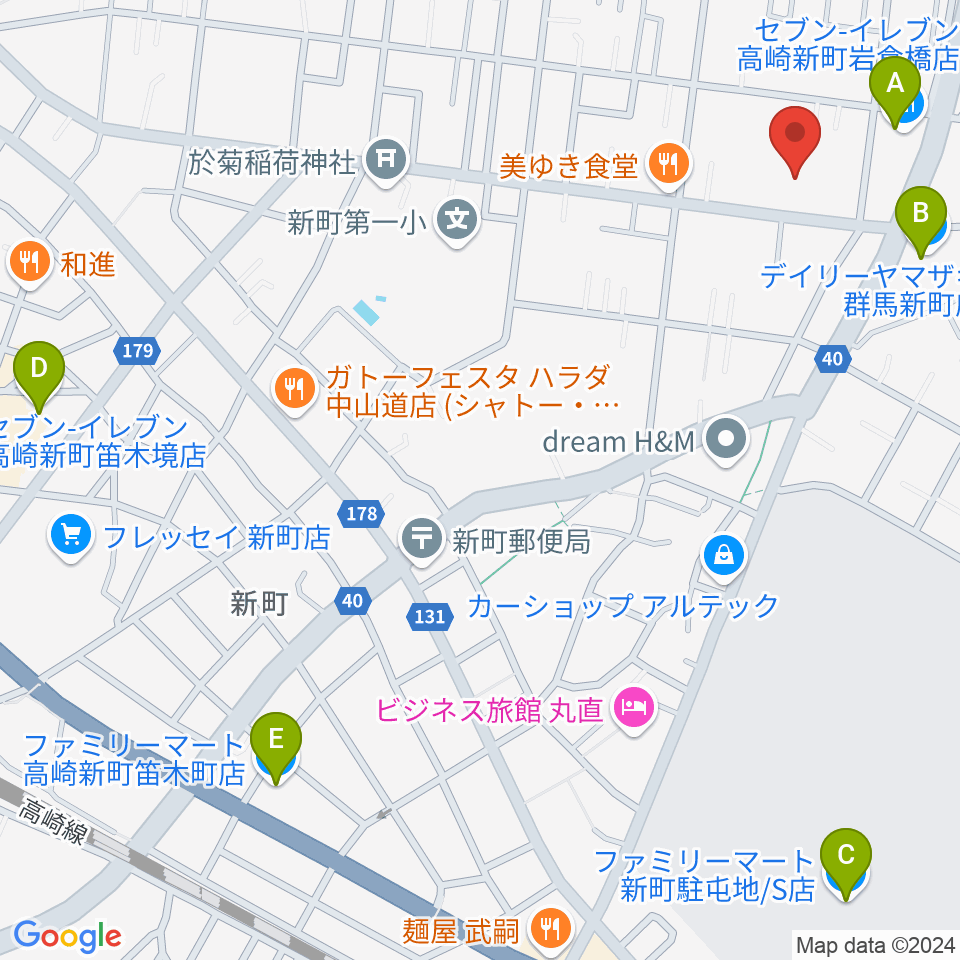 新町文化ホール周辺のコンビニエンスストア一覧地図