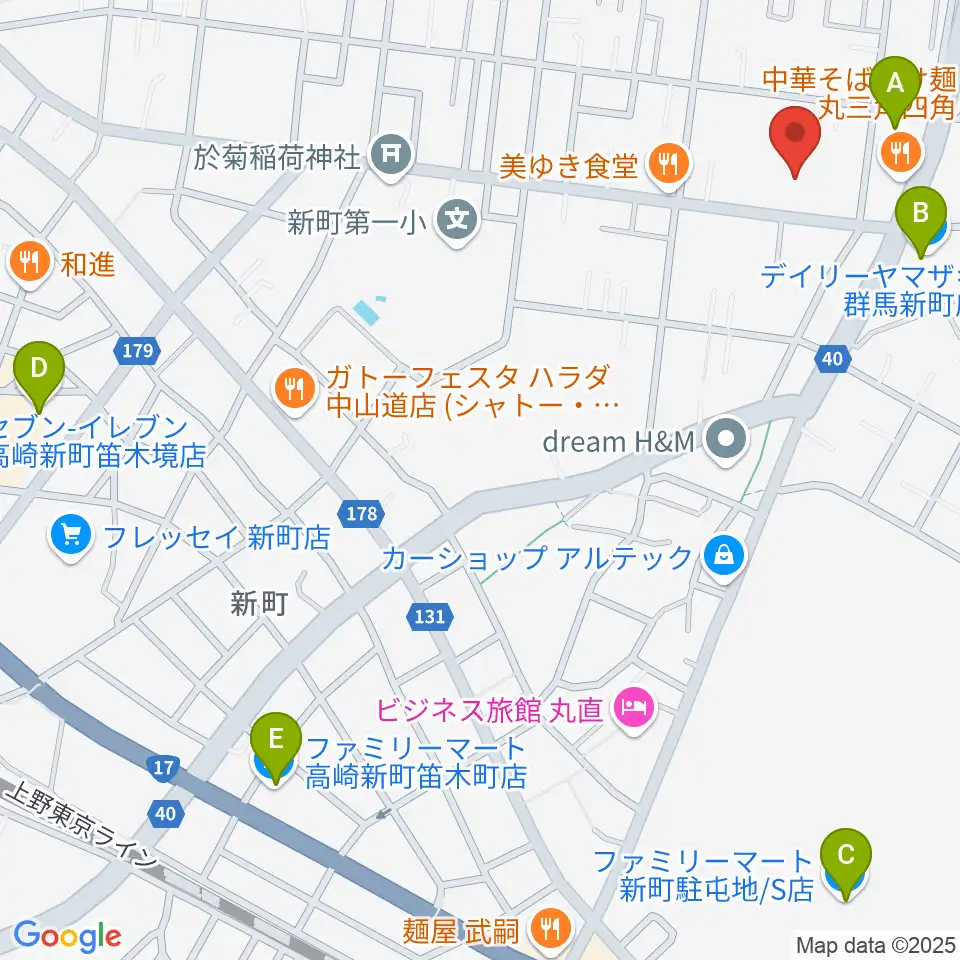 新町文化ホール周辺のコンビニエンスストア一覧地図