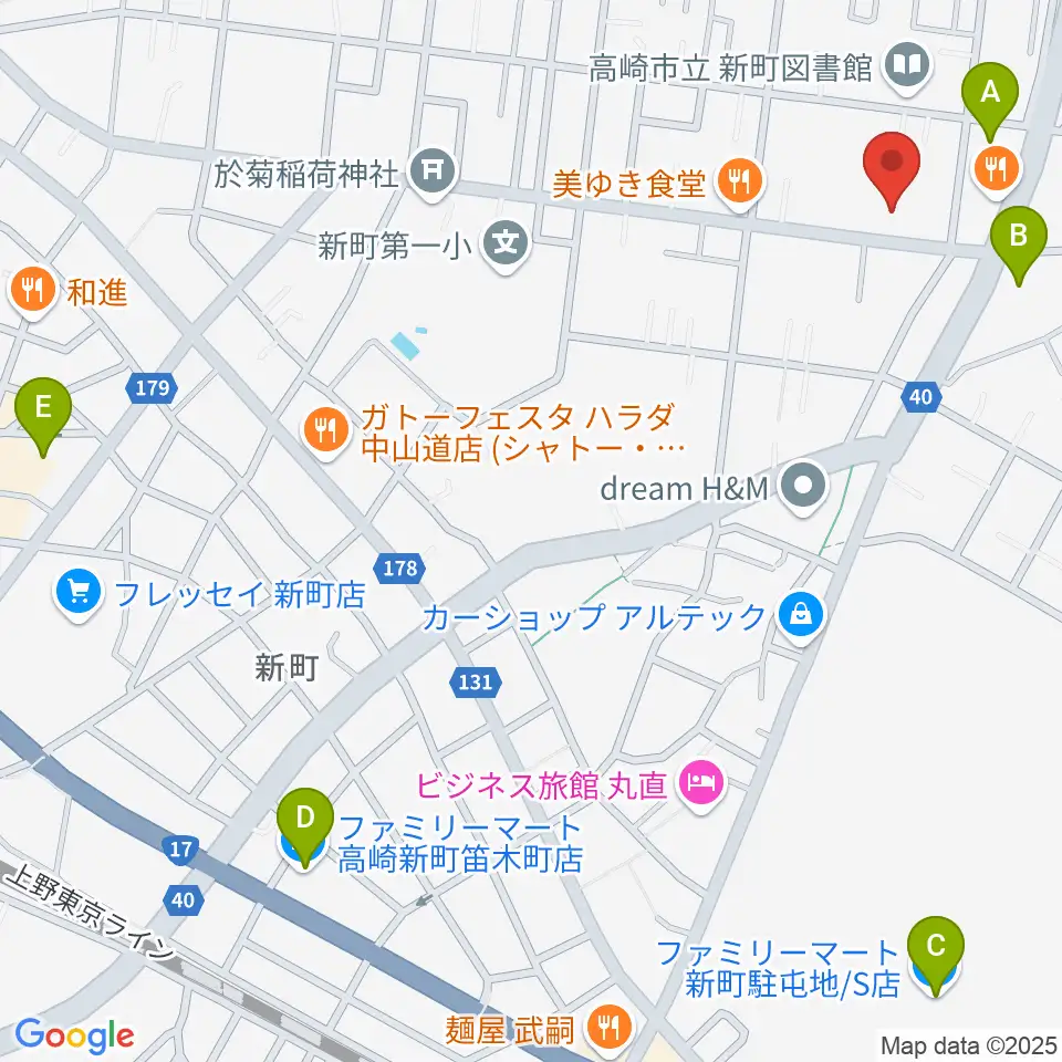 新町文化ホール周辺のコンビニエンスストア一覧地図