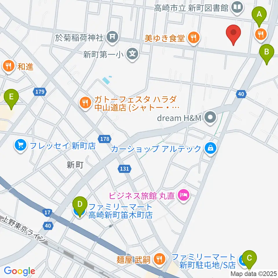 新町文化ホール周辺のコンビニエンスストア一覧地図