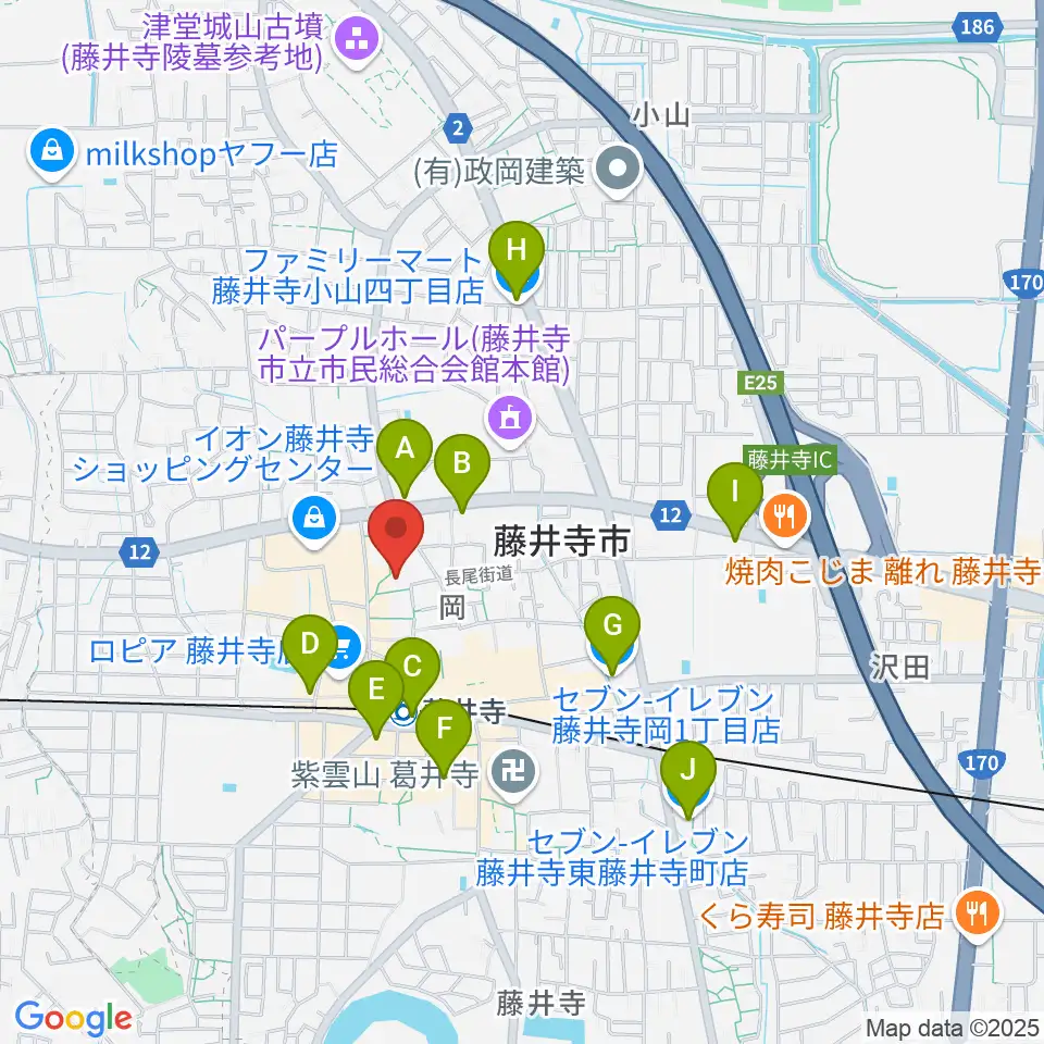 ひろみ音楽教室周辺のコンビニエンスストア一覧地図
