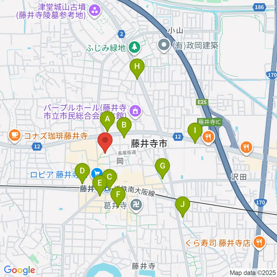 ひろみ音楽教室周辺のコンビニエンスストア一覧地図